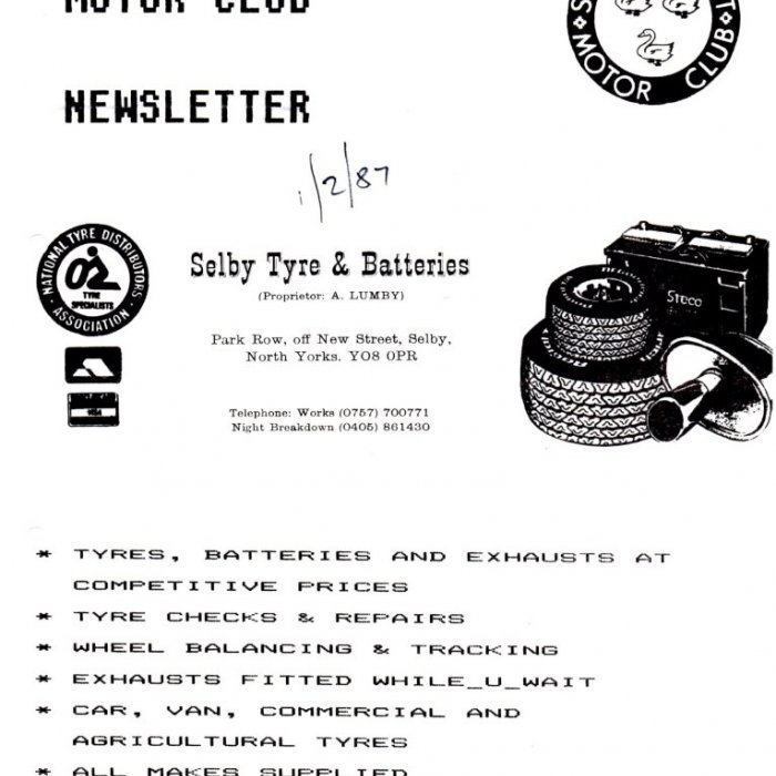 Selby Motor Club Newsletters