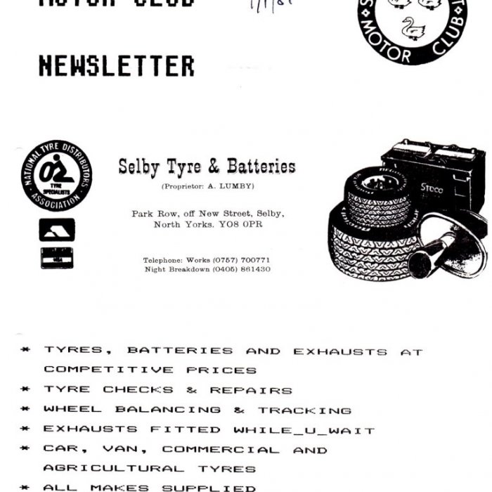 Selby Motor Club Newsletters