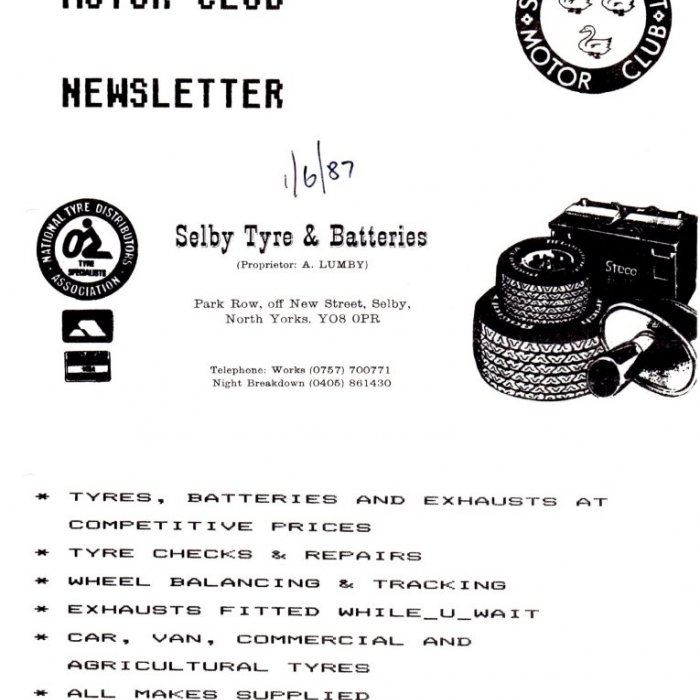 Selby Motor Club Newsletters