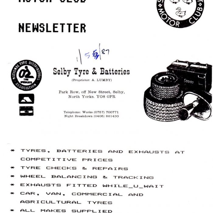 Selby Motor Club Newsletters