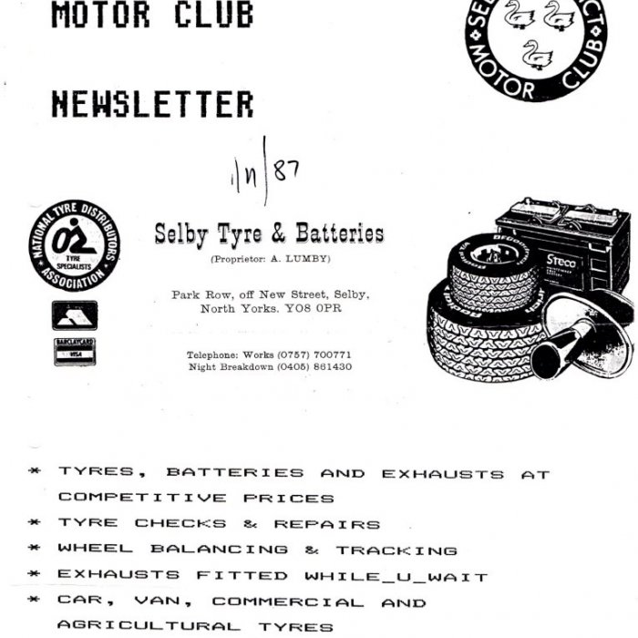 Selby Motor Club Newsletters
