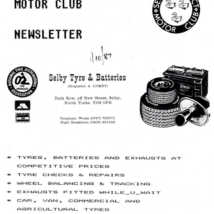 Selby Motor Club Newsletters