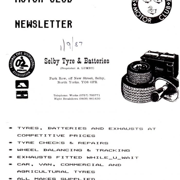 Selby Motor Club Newsletters