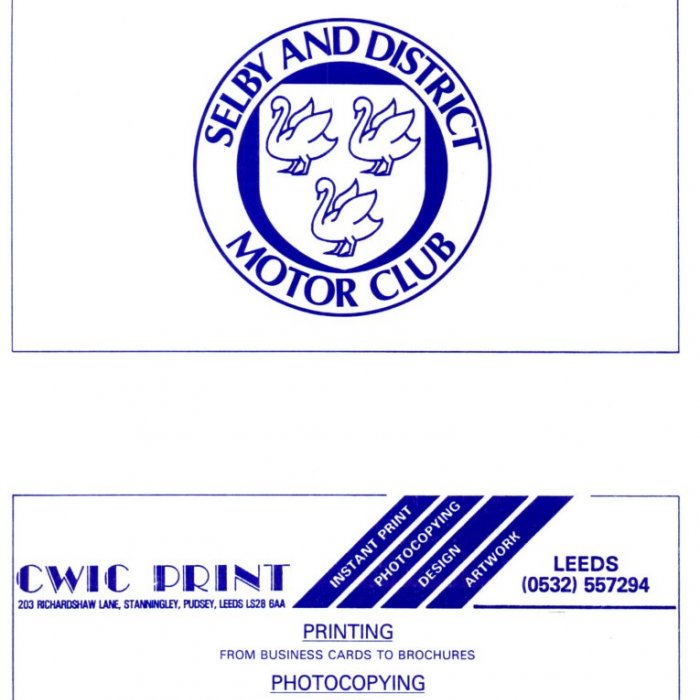 Selby Motor Club Newsletters