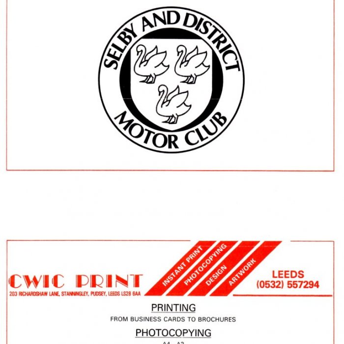 Selby Motor Club Newsletters