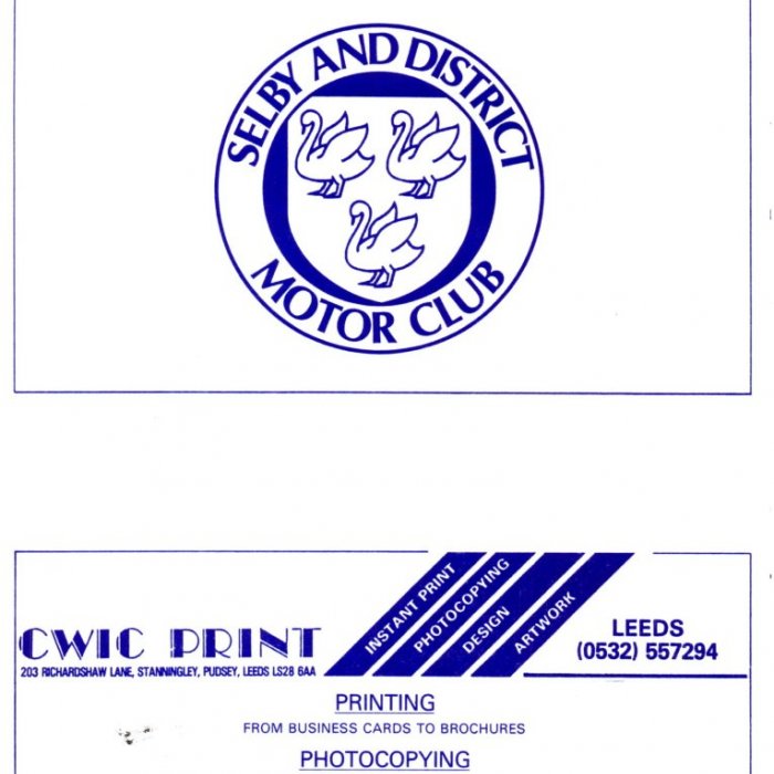 Selby Motor Club Newsletters