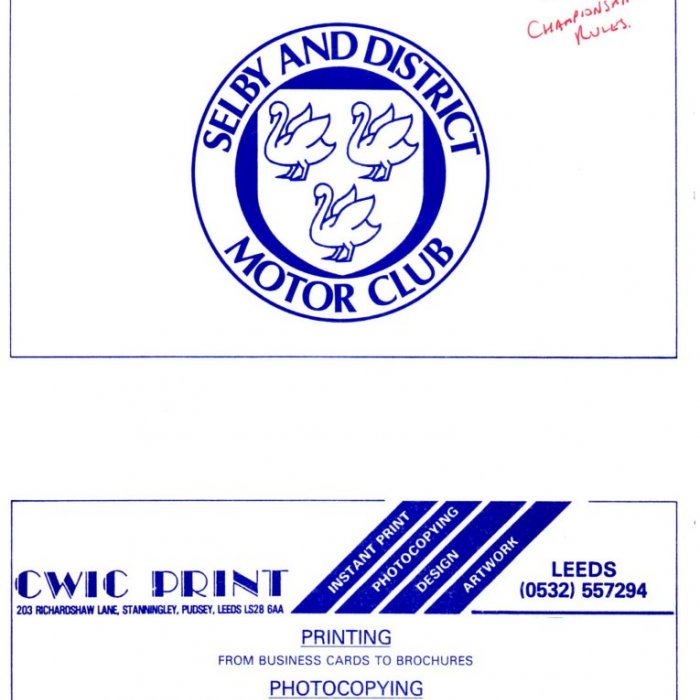 Selby Motor Club Newsletters