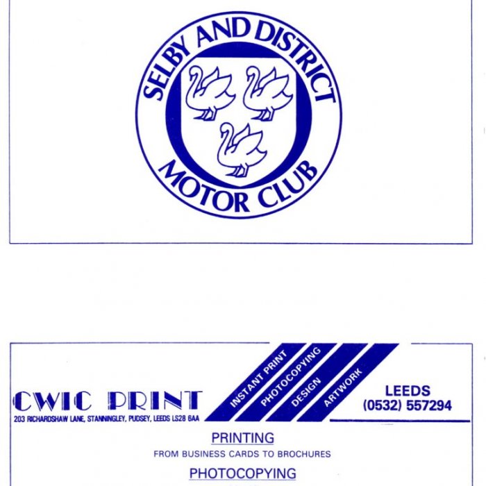 Selby Motor Club Newsletters