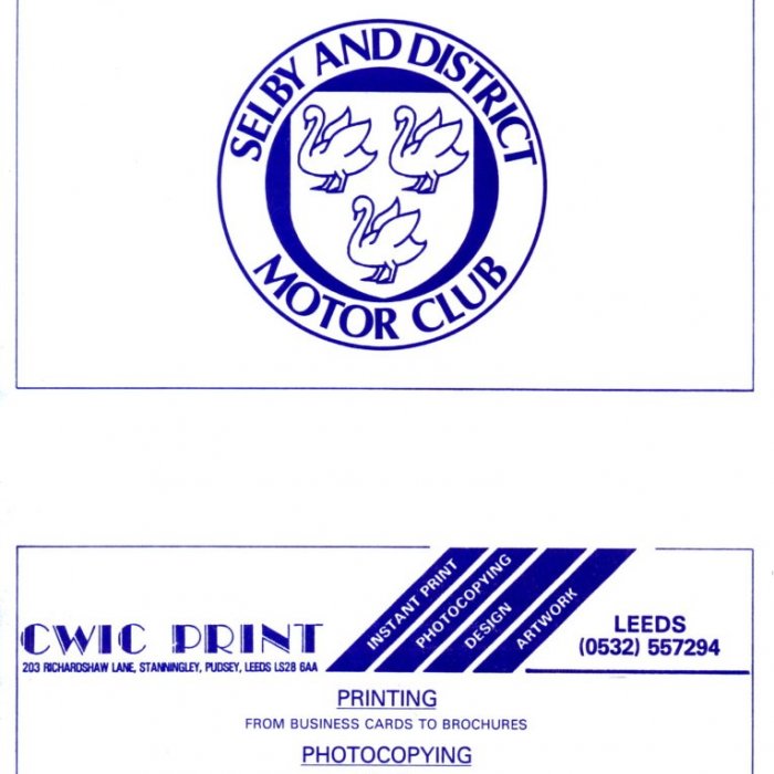 Selby Motor Club Newsletters