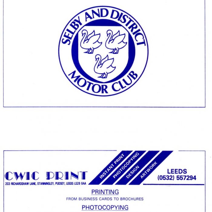 Selby Motor Club Newsletters