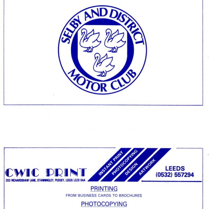 Selby Motor Club Newsletters