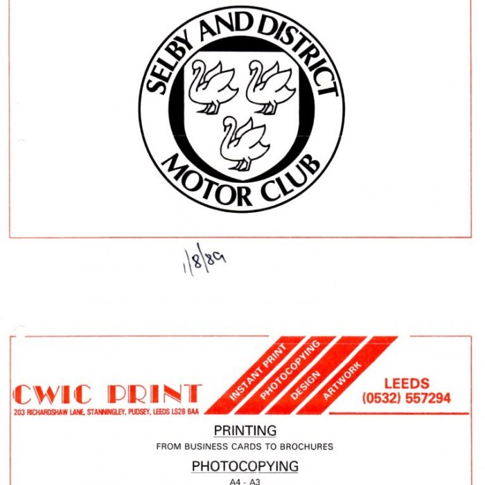 Selby Motor Club Newsletters