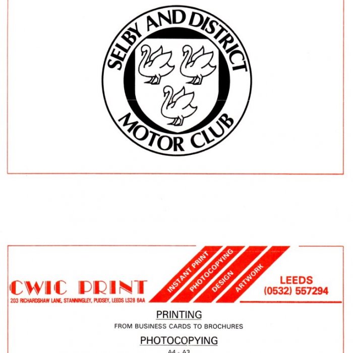 Selby Motor Club Newsletters