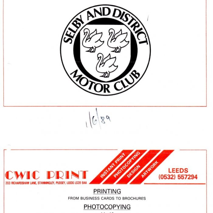 Selby Motor Club Newsletters