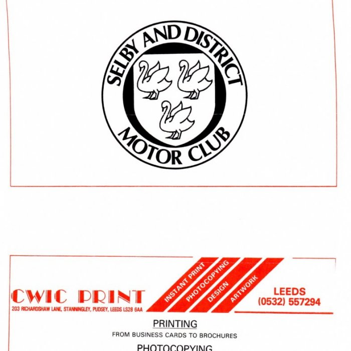 Selby Motor Club Newsletters