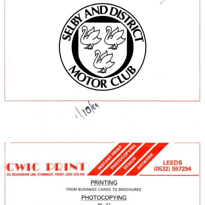 Selby Motor Club Newsletters