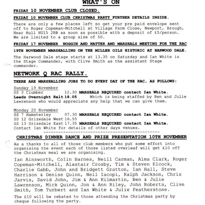 Selby Motor Club Newsletters