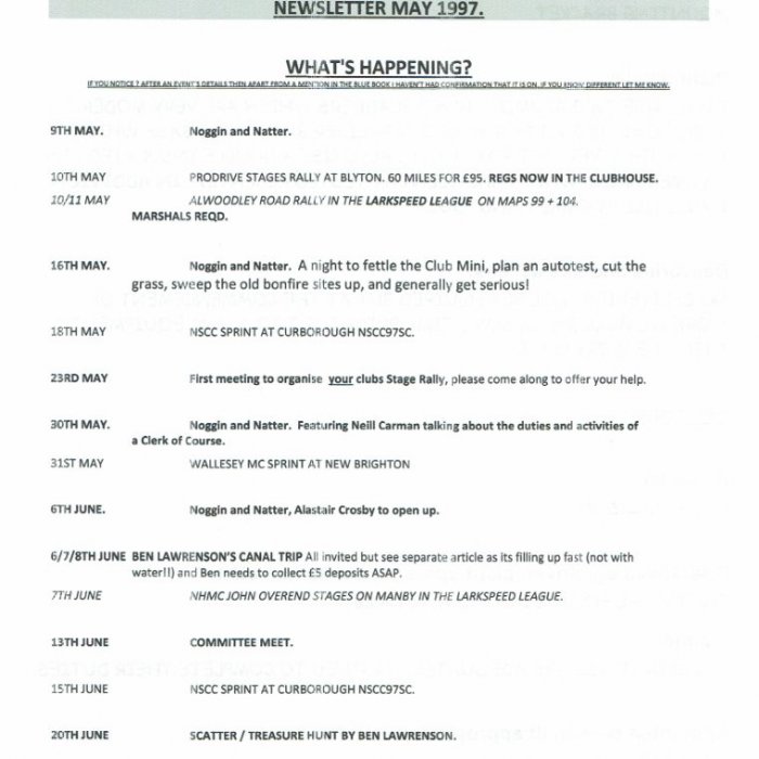 Selby Motor Club Newsletters