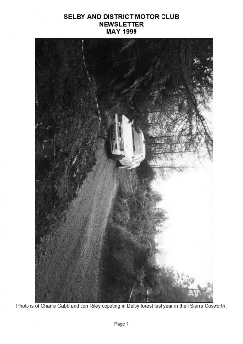 Selby Motor Club Newsletters