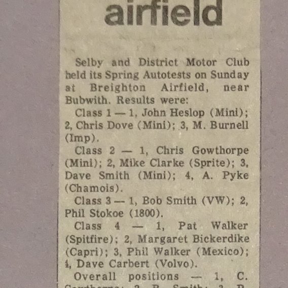Selby and District Motor Club