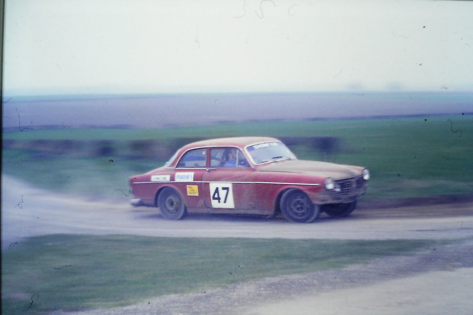 Tony Stace driving and Fred Harris navigating