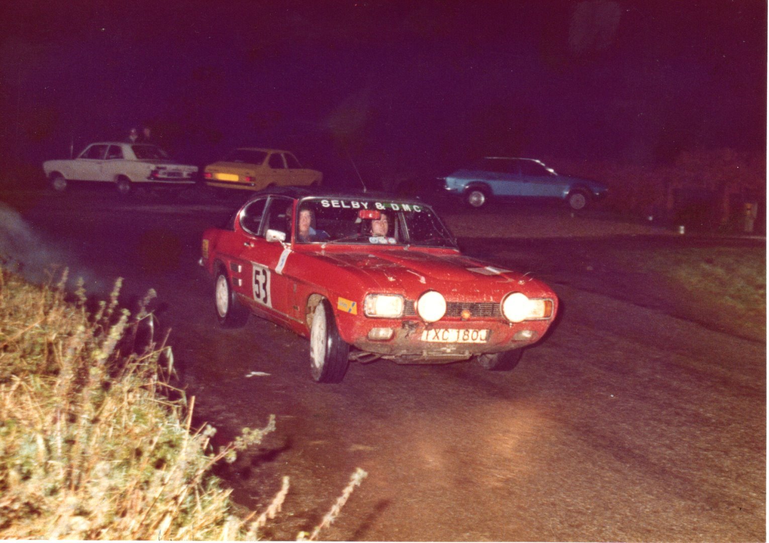 Tom Turbert driving his 3 litre Capri with Ralph Jackson navigating.