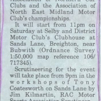 Selby and District Motor Club
