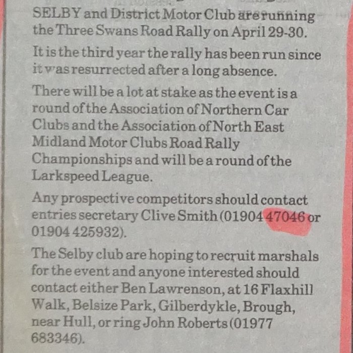 Selby and District Motor Club