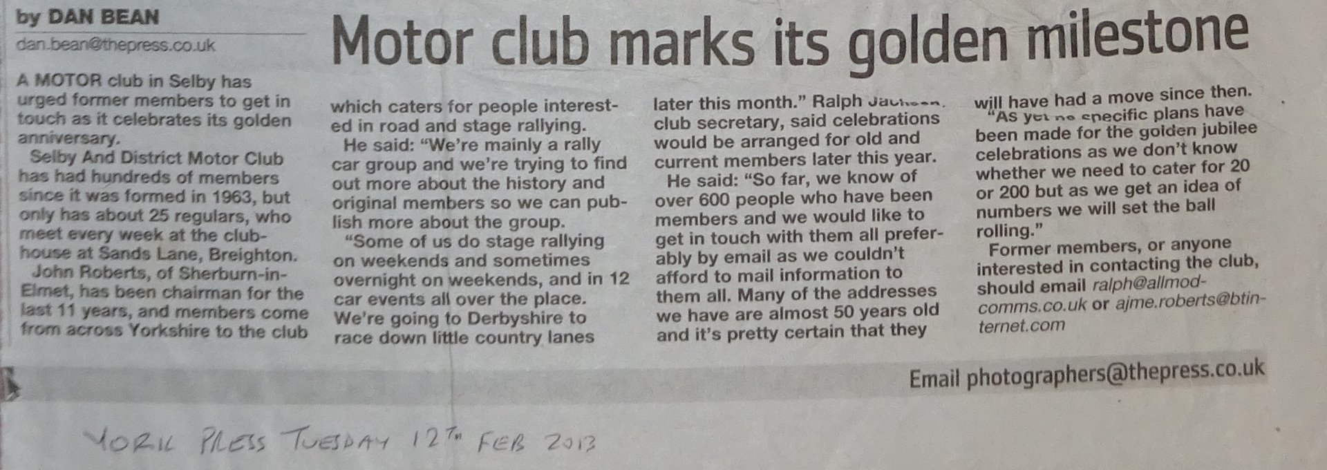 Selby and District Motor Club