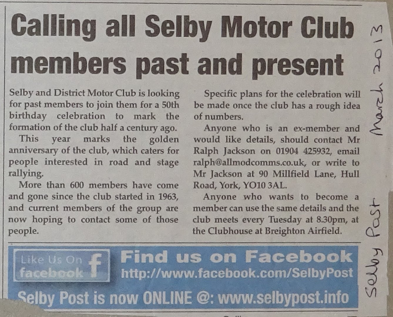 Selby and District Motor Club